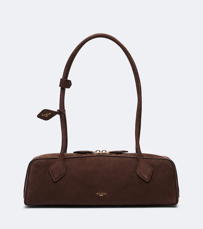 Le Teckel Medium suede shoulder bag