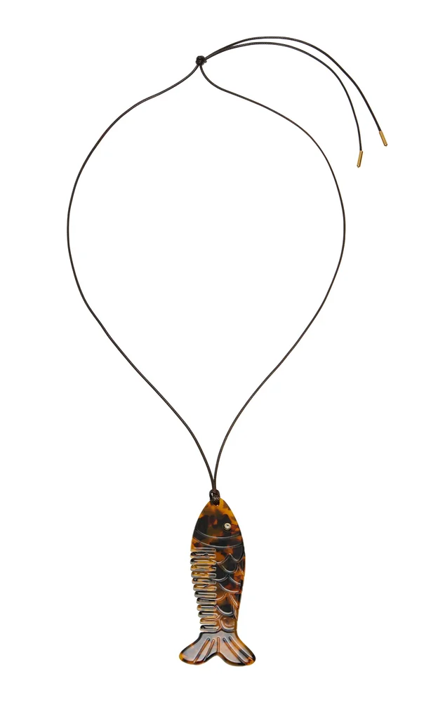 Trout Comb Acetate and Cubic Zirconia Necklace