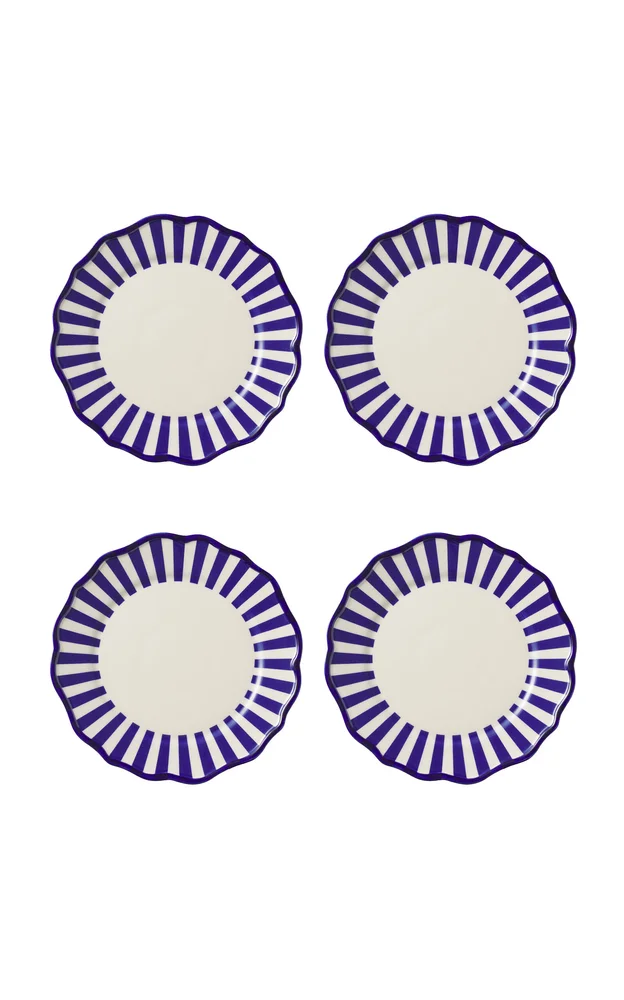 Riviera Set-Of-Four Hand-Painted Ceramic Dinner Plates