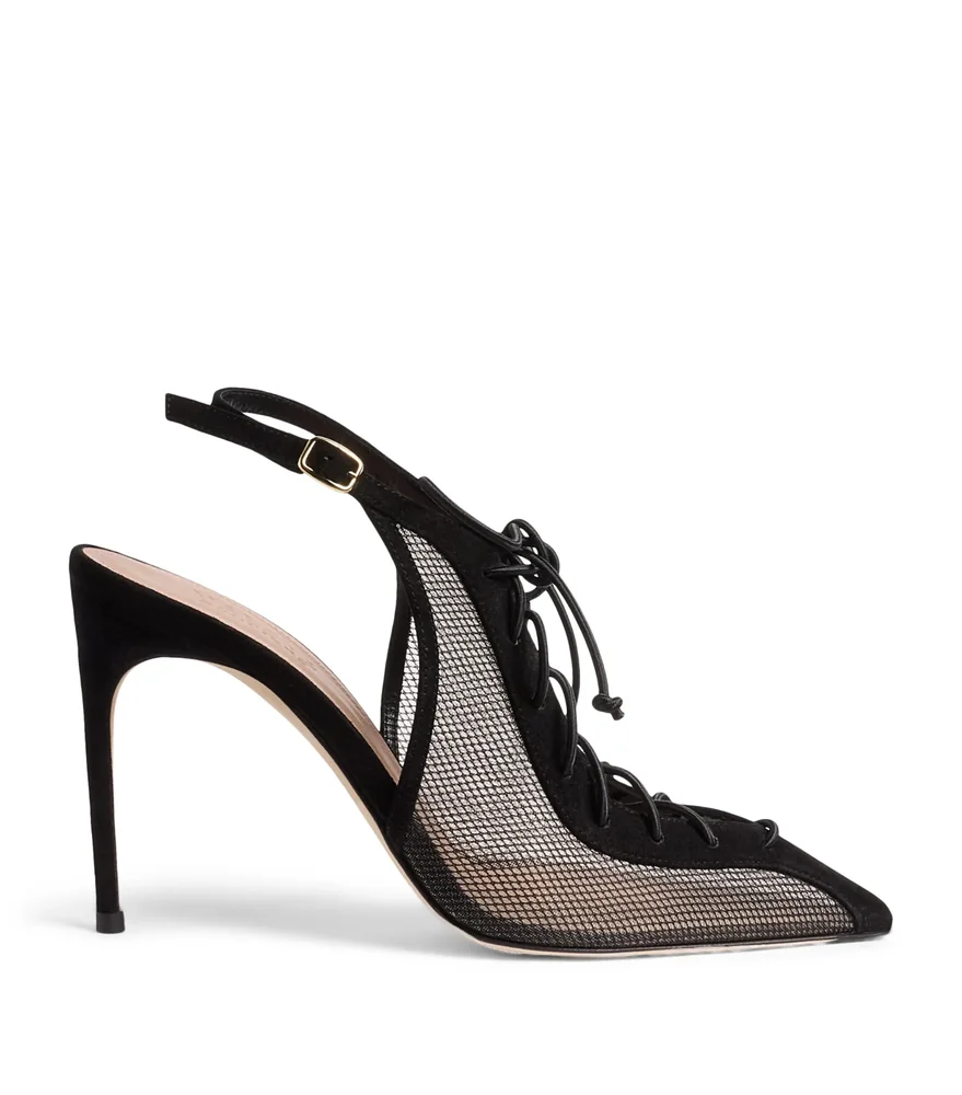 Mesh Alia Slingback Heels 90