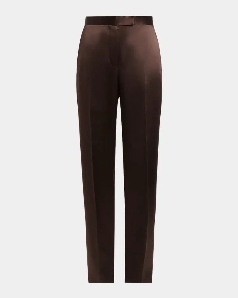 Silk Satin Wide-Leg Pants