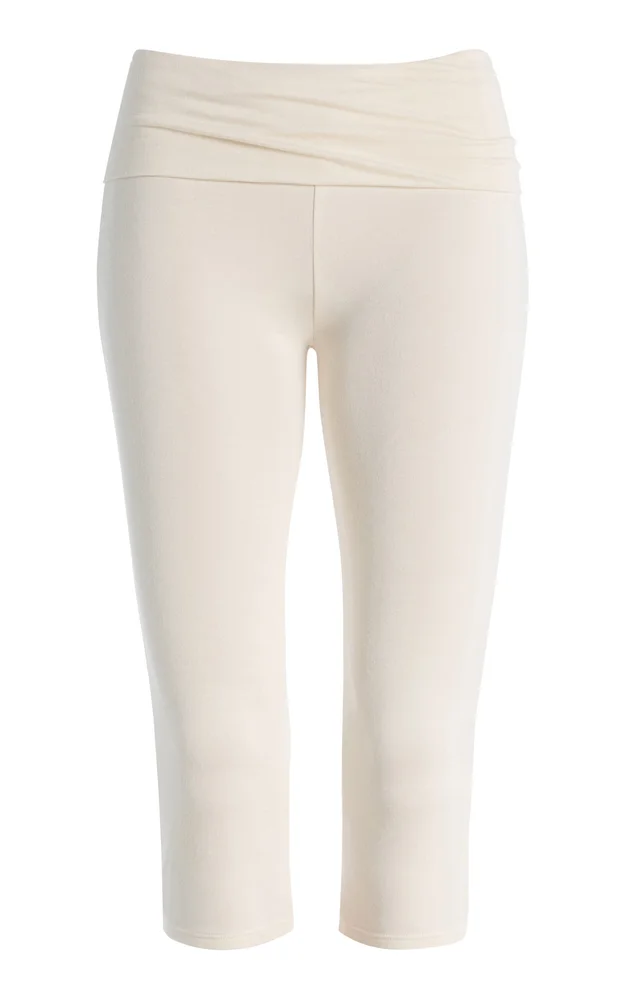 Foldover Jersey Capri Leggings