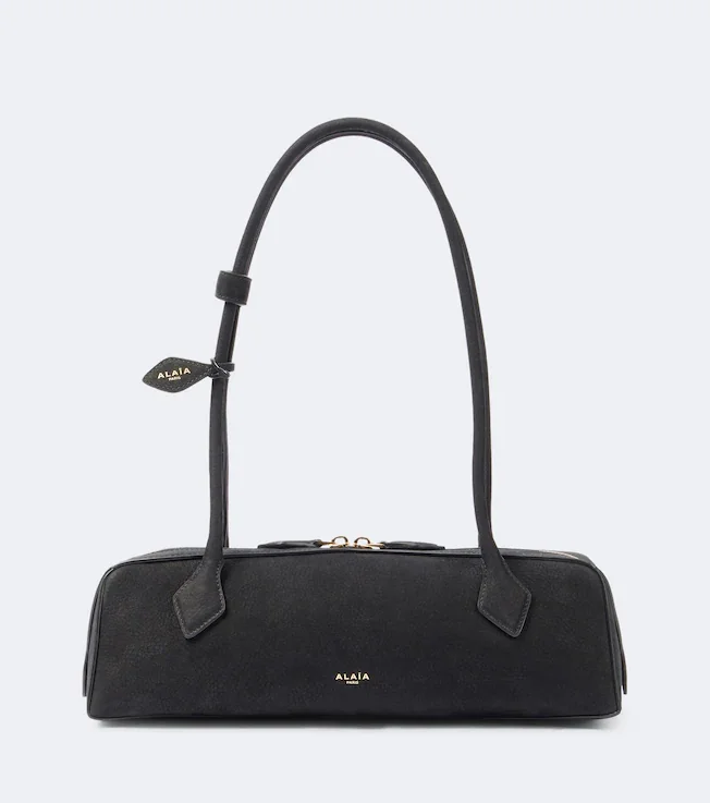 Le Teckel Medium suede shoulder bag