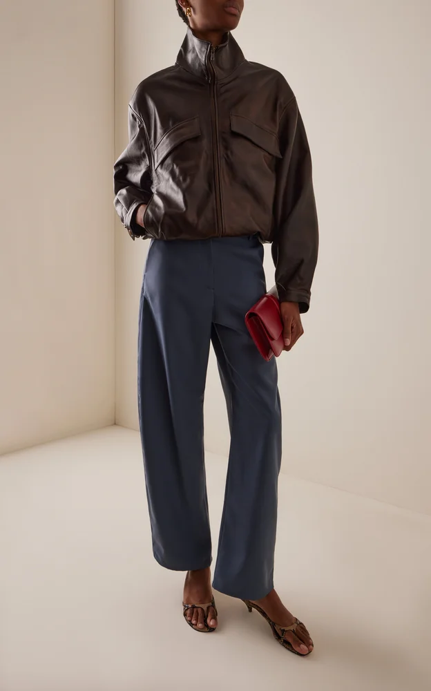 Exclusive Oversized Leather Bomber Jacket
