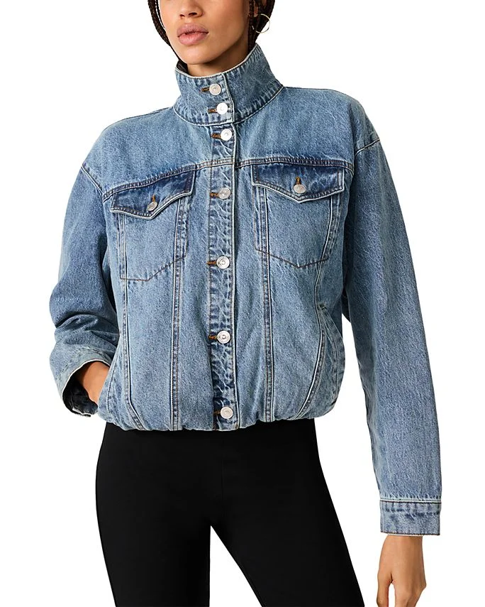 Allyson Cotton Denim Stand Collar Jacket