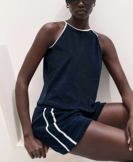 Women's Me+Em Towelling Halterneck Top