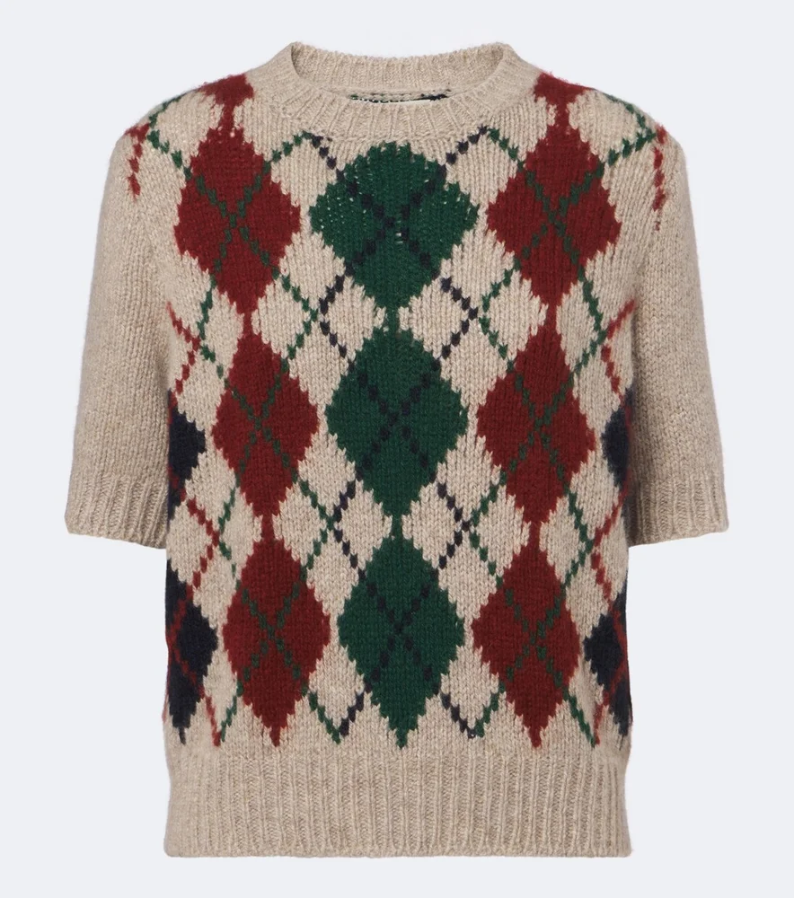 Lisa argyle cashmere and mohair sweater