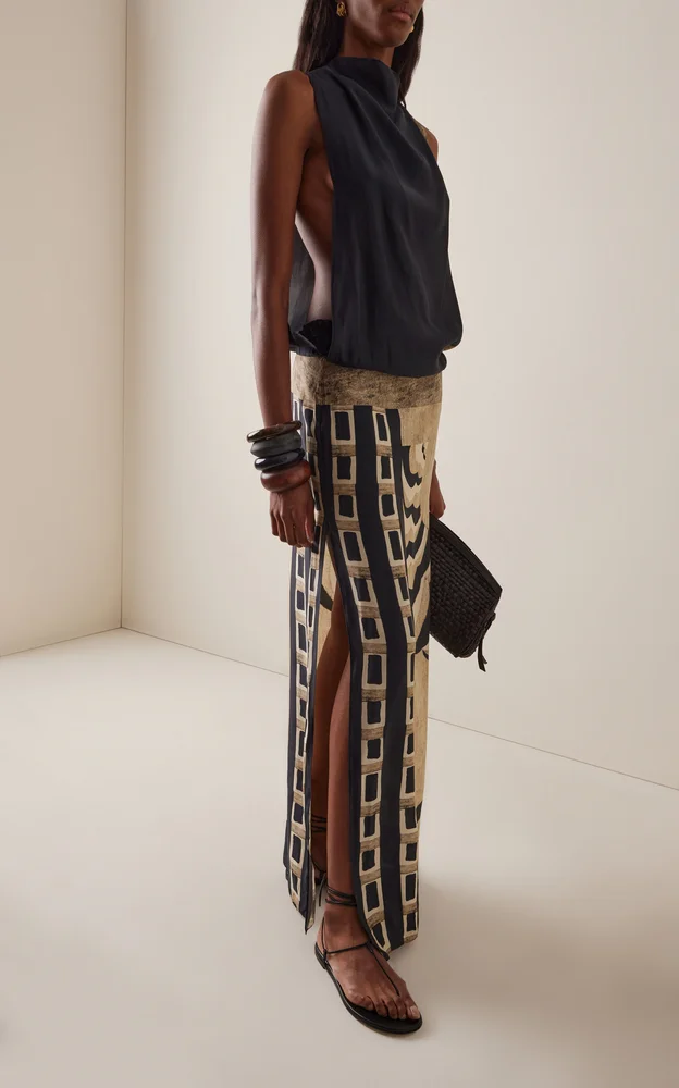 Sona Printed Silk Maxi Dress