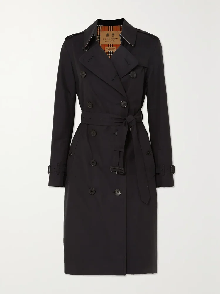 Kensington Long organic cotton-gabardine trench coat