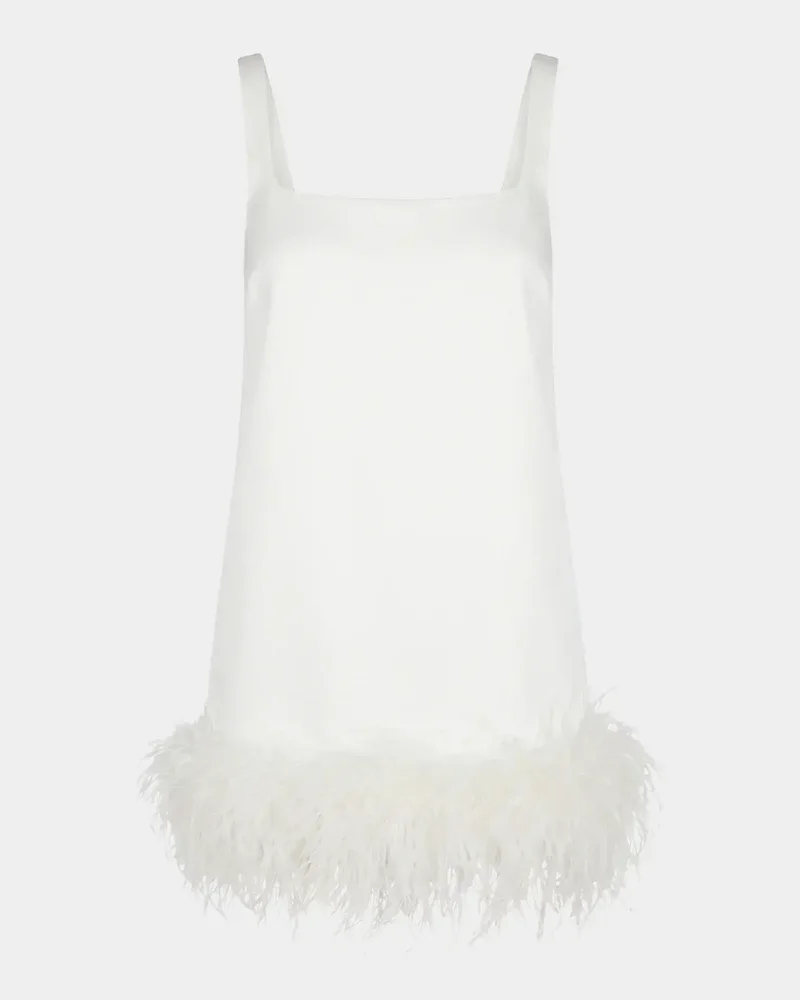 Ragna Feather-Trim Mini Dress