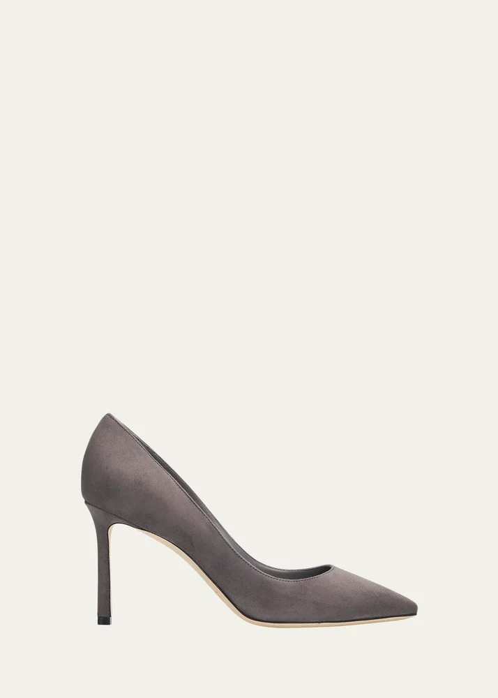85mm Romy Suede Pointed-Toe Pumps