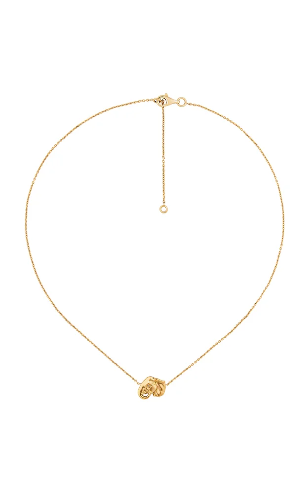 18k Recycled Yellow Gold Elephant Lucky Pendant
