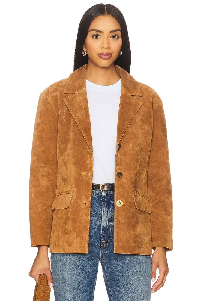 Atlas Suede Boyfriend Blazer