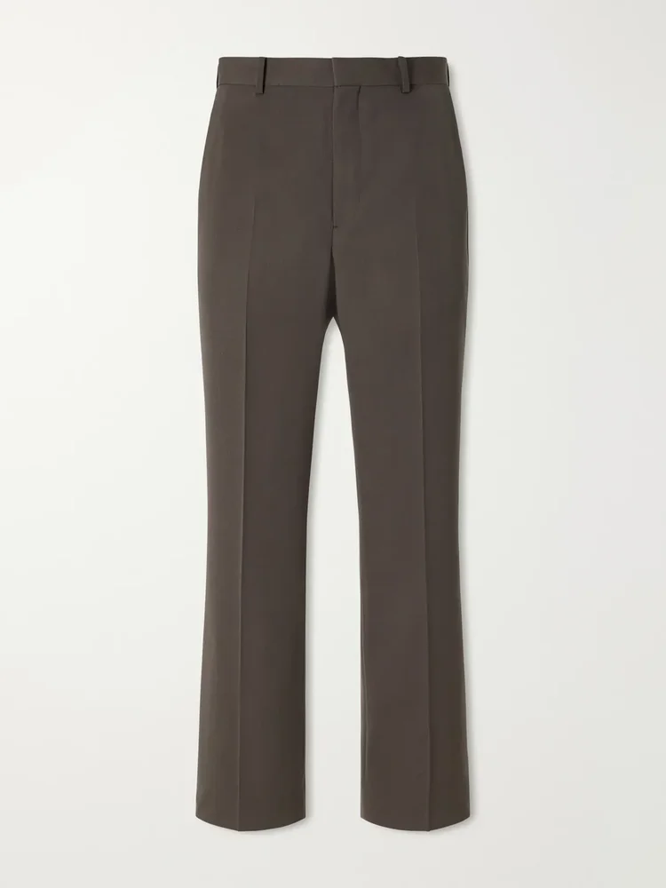 Straight-Leg Wool-Gabardine Trousers