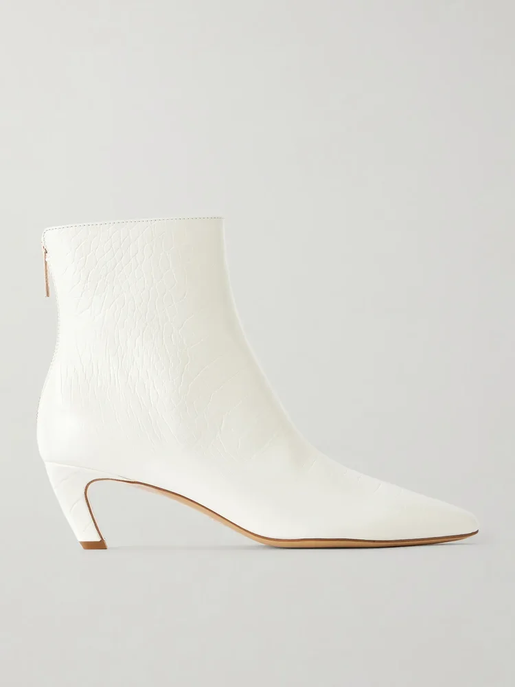 Clayton 50 croc-effect leather ankle boots