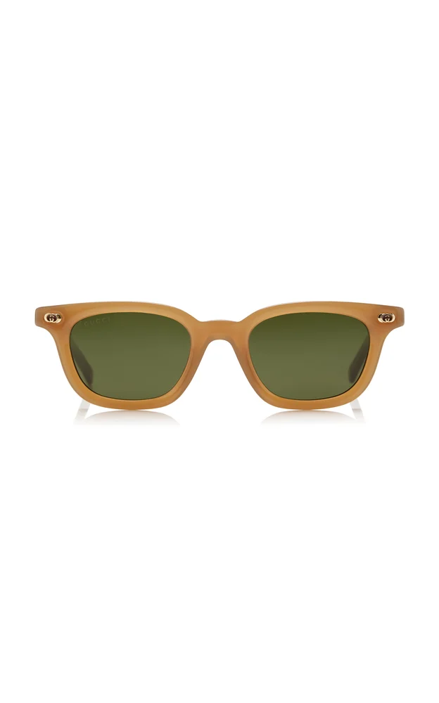 Rectangle-Frame Acetate Sunglasses