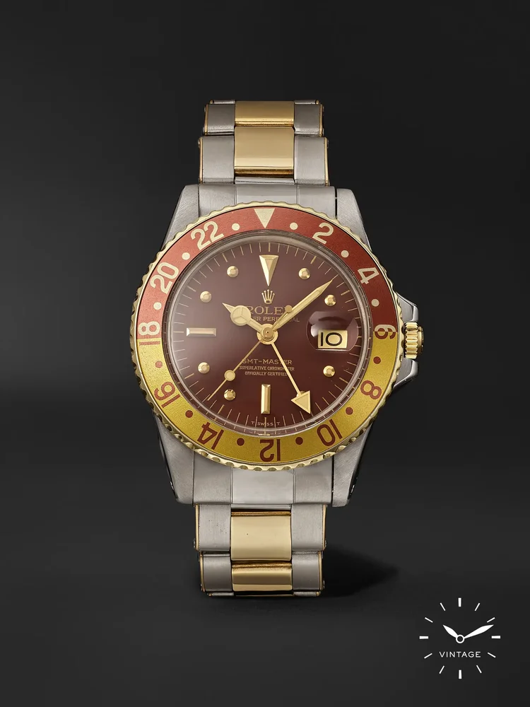 Pre-owned Rolex Oyster Perpetual GMT-Master stainless steel and 18-karat gold watch, ref. 1675