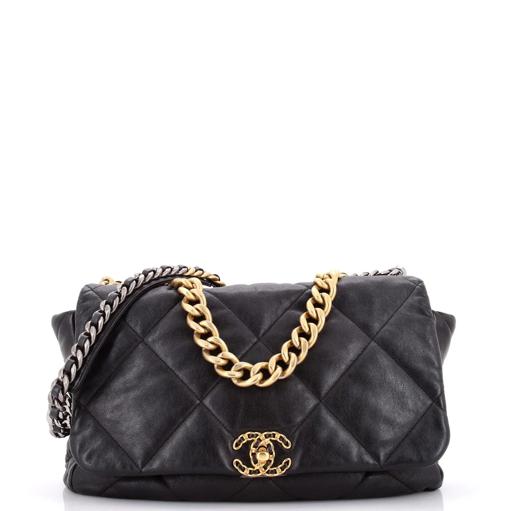 Pre-Owned 19 Flap Bag Quilted Leather Maxi