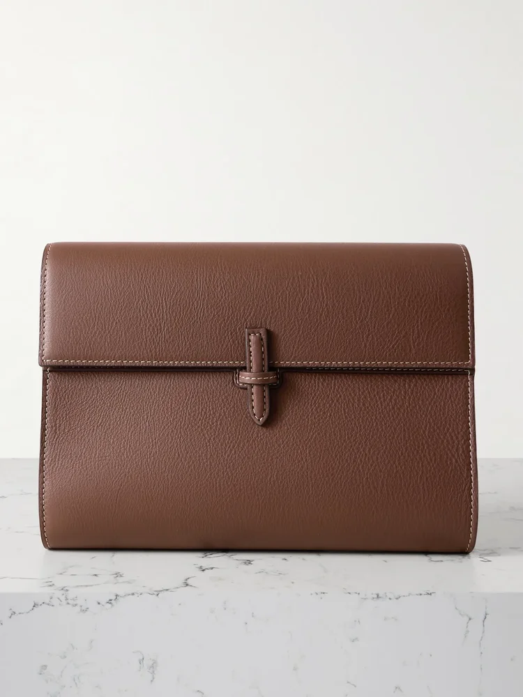 Large leather clutch