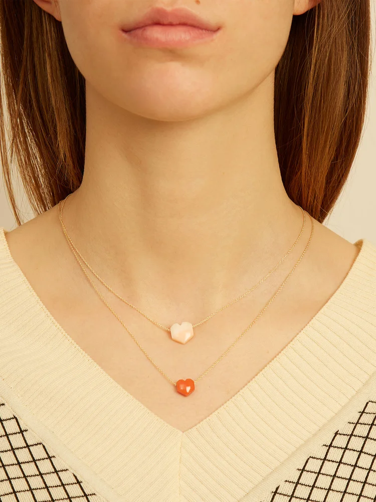 mini corazon red necklace