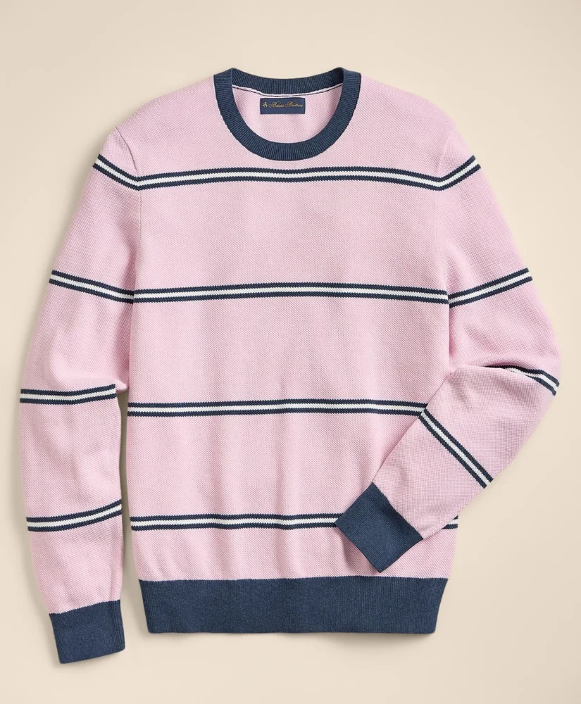 Supima Cotton Pique Crewneck Sweater