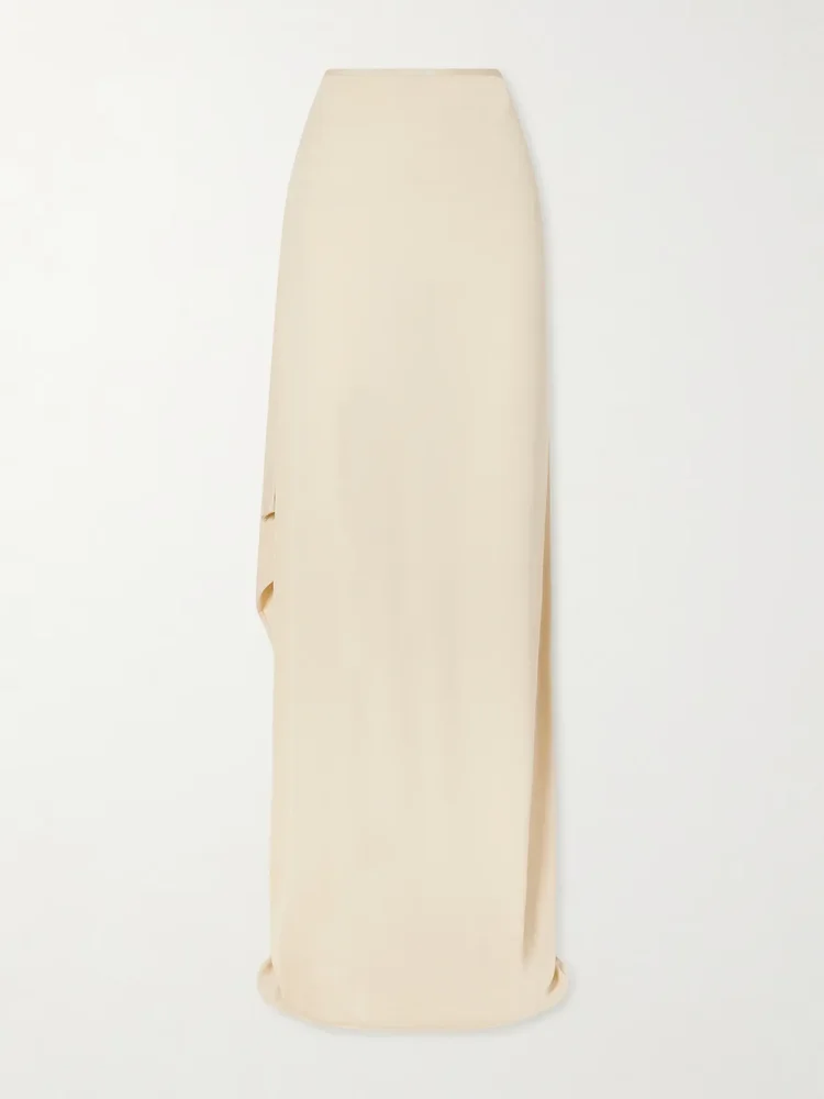 Dione draped satin maxi skirt