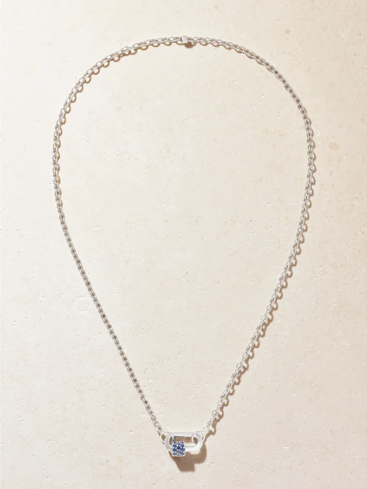 Pulley and Chubby Babylock 14-karat white gold sapphire necklace