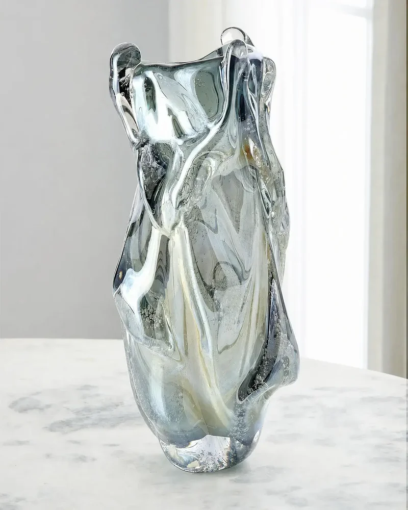 Sunlit Art Glass Sculptural Vase