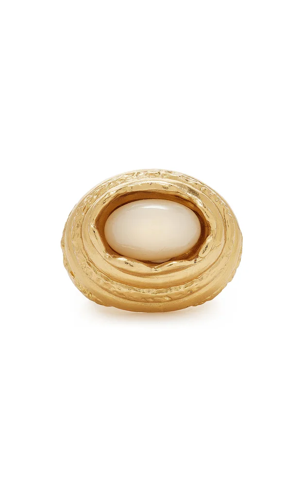 Amanda 18K Gold-Plated Pewter Resin Ring
