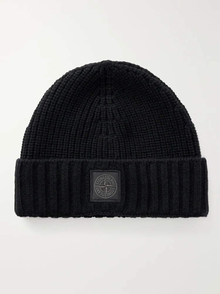 STONE ISLAND GHOST Ribbed Cashmere Beanie