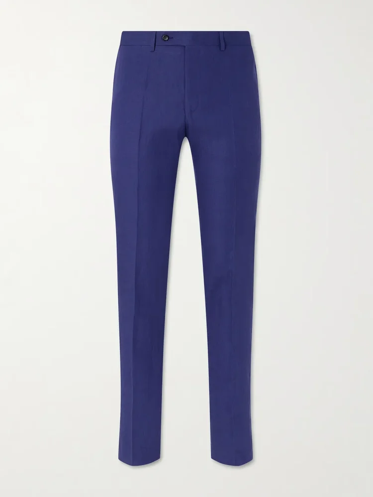 Straight-Leg Linen Suit Trousers