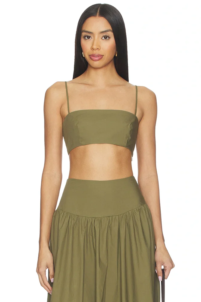 Poplin Crop String Top