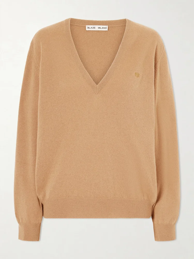 Highland embroidered wool and cashmere-blend sweater