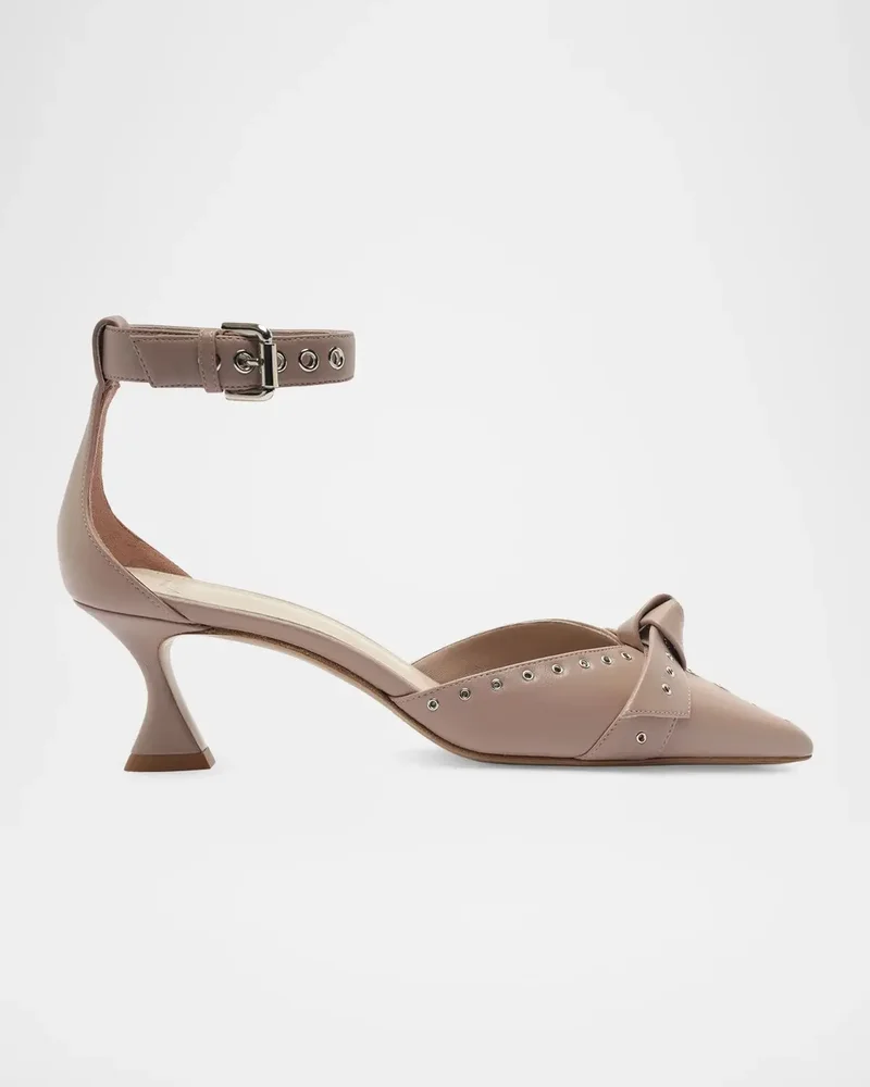 60mm Clarita Grommet Leather Pumps