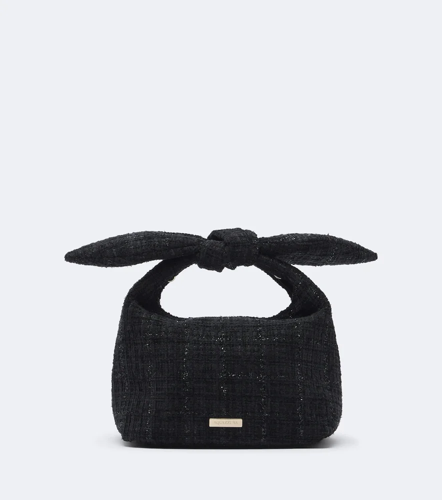 Bow Tie Mini Tweed Top-Handle Bag