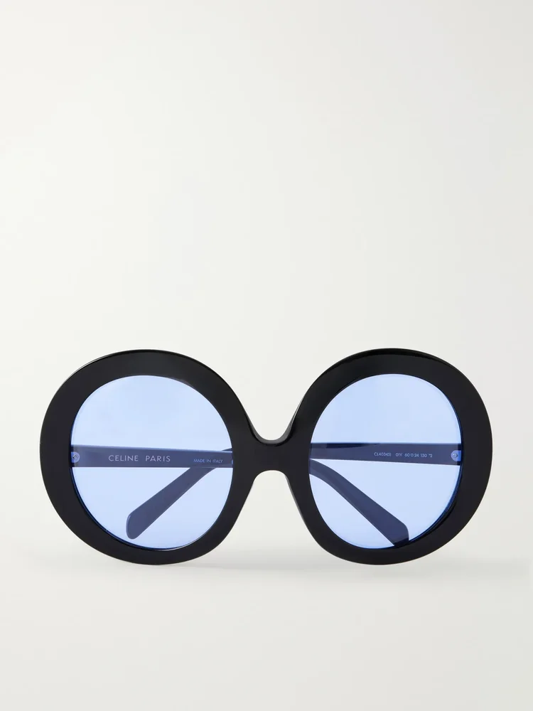 Round-frame acetate sunglasses