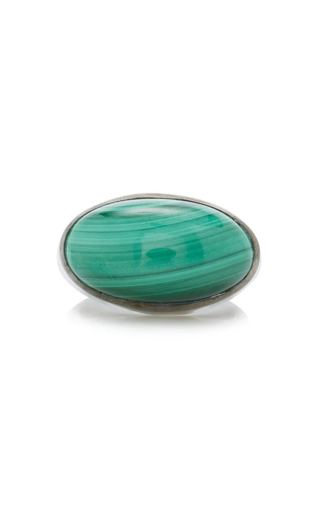 Nakard Single Elliptic Sterling Silver MalachiteRing