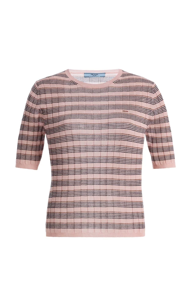 Striped Cashmere Silk Top