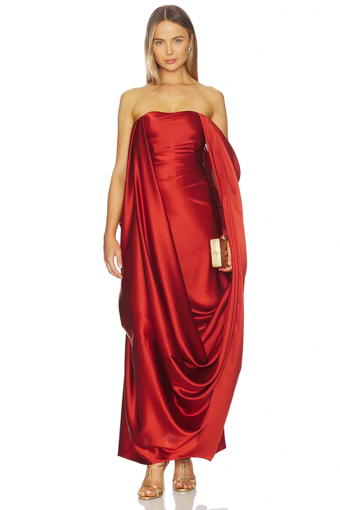 Draped Overlay Gown