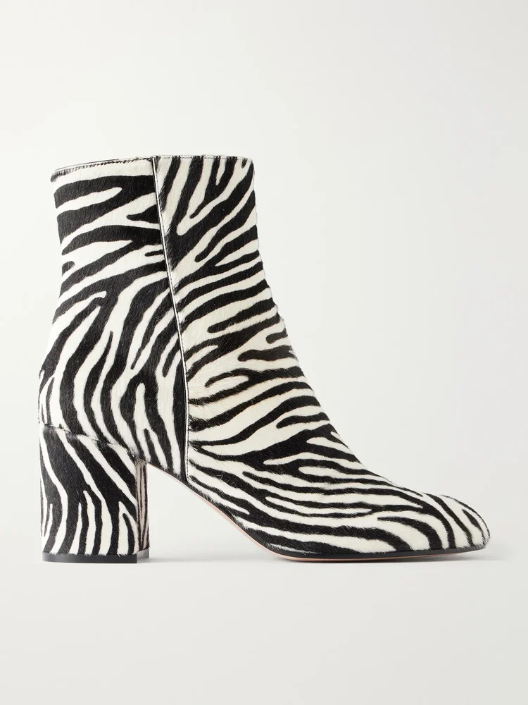Joelle Pony 70 zebra-print calf hair boots