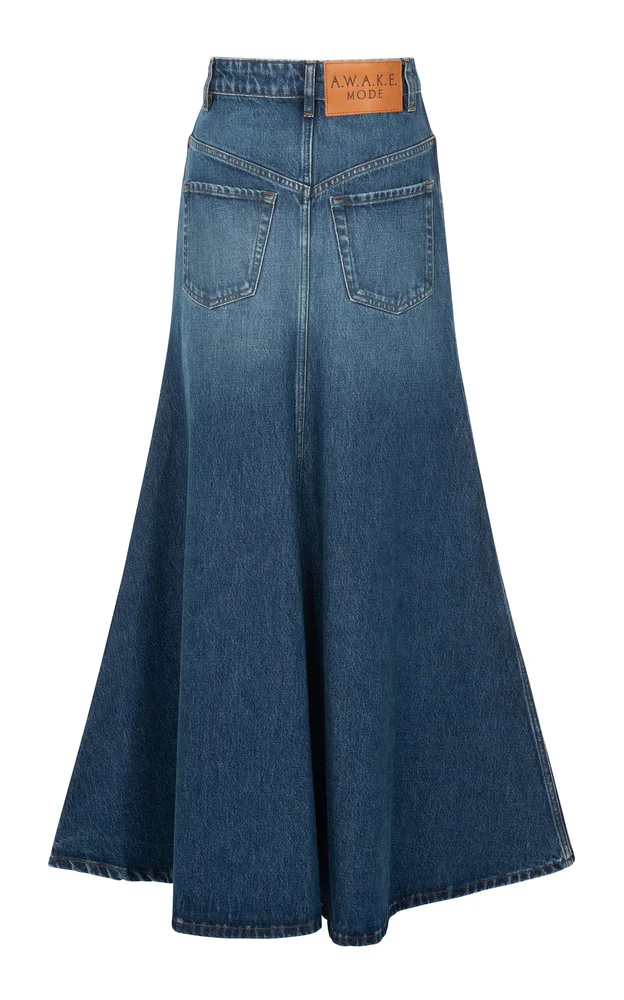 Flared Cotton Maxi Skirt