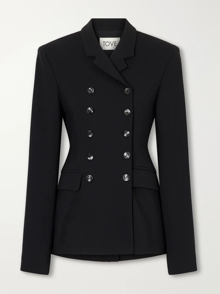 Hero double-breasted crepe blazer