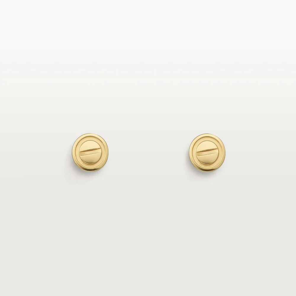 Love Stud Earrings, Yellow Gold