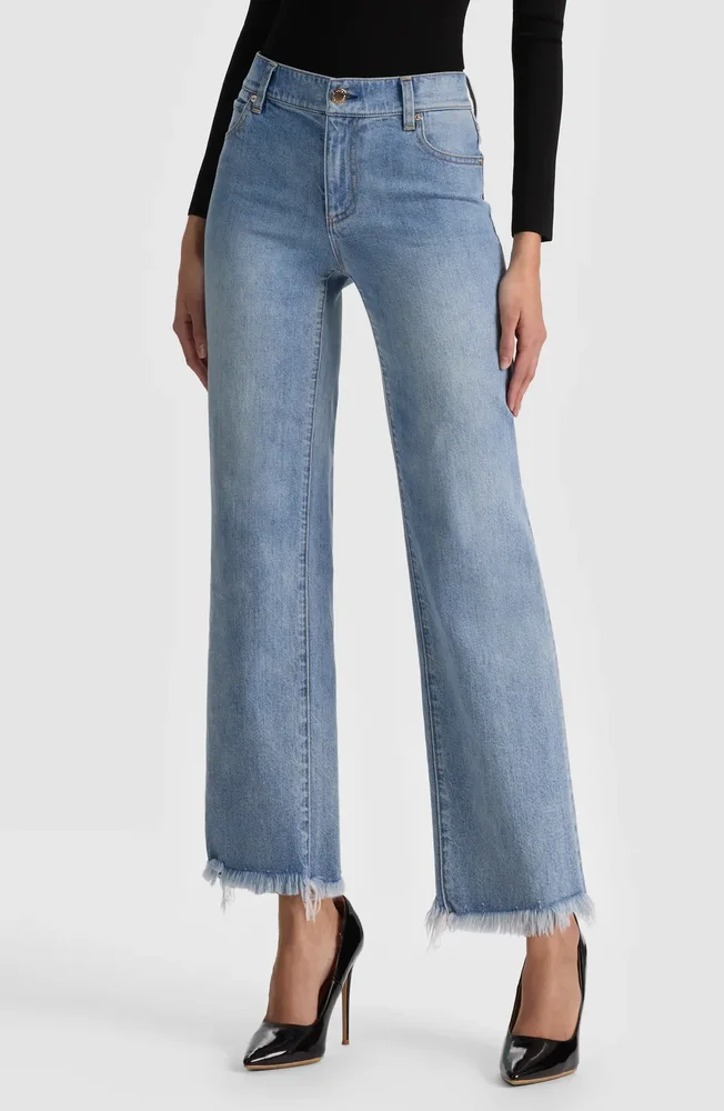 Fierce Raw Hem Slim Straight Leg Jeans