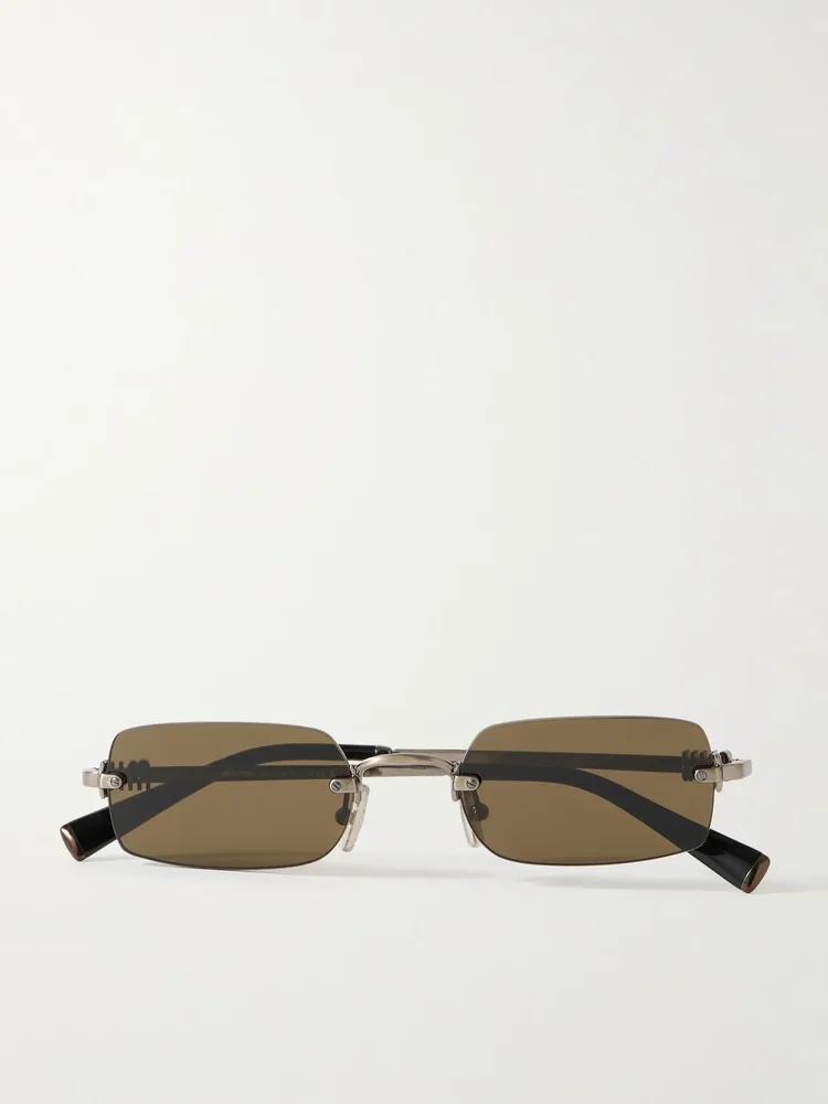 Miu Miu Square-Frame Silver-Tone Sunglasses