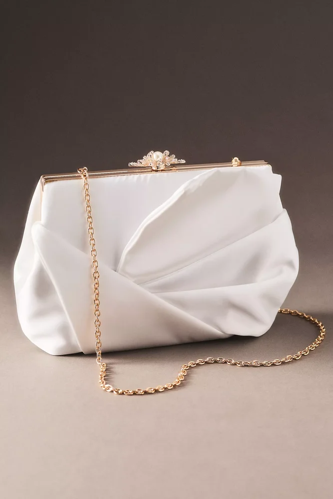 Caroline Satin Origami Pouch Clutch Bag