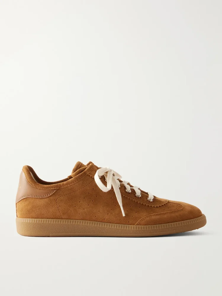 brecy leather trimmed suede sneakers