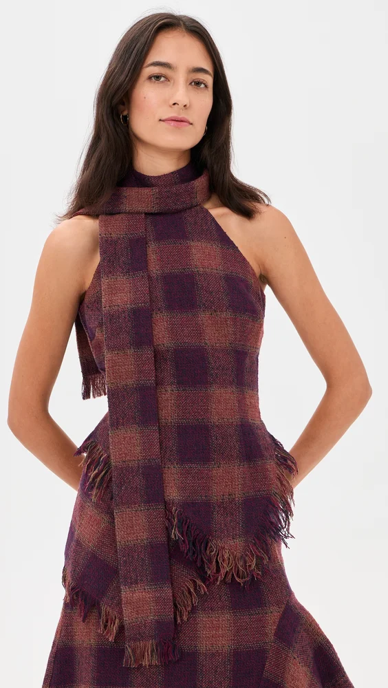 Tartan Scarf Tank Top