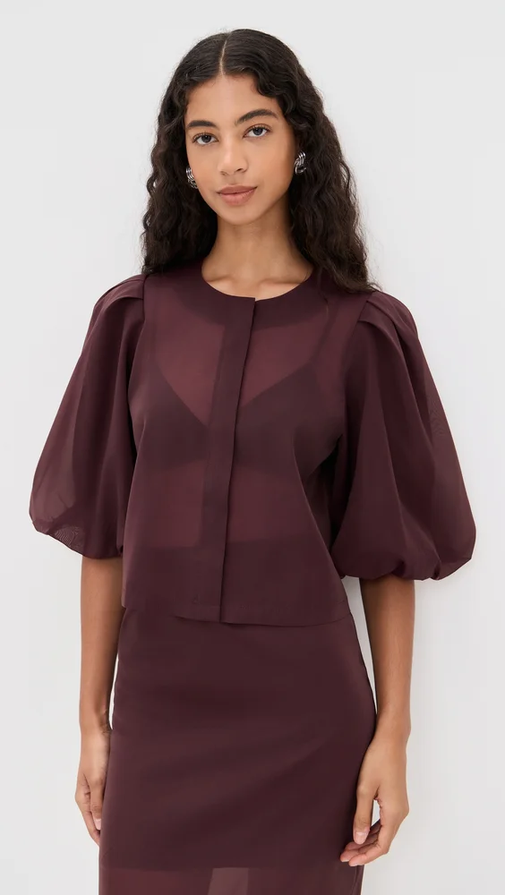 Liza Organza Puff Sleeve Top