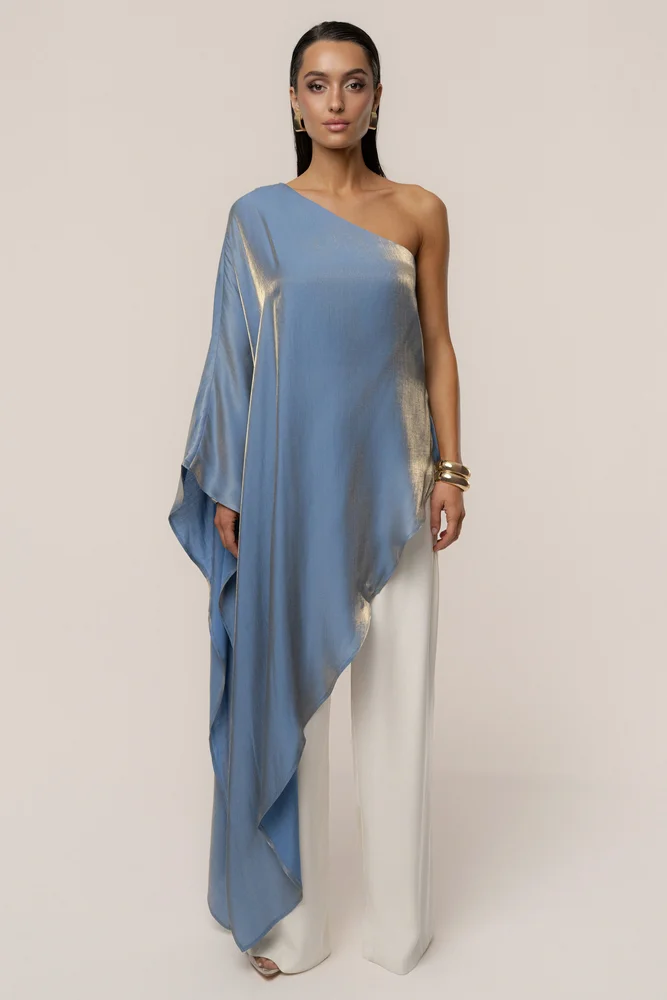 Jluxlabel Blue Cher Iridescent Top